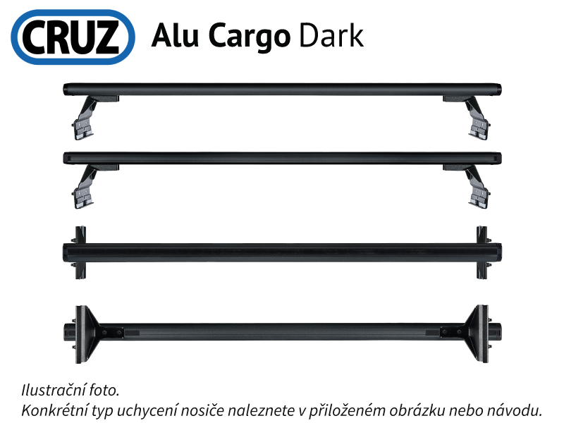 Střešní nosič Mitsubishi L-200 double cab 06-15, CRUZ ALU Cargo Dark