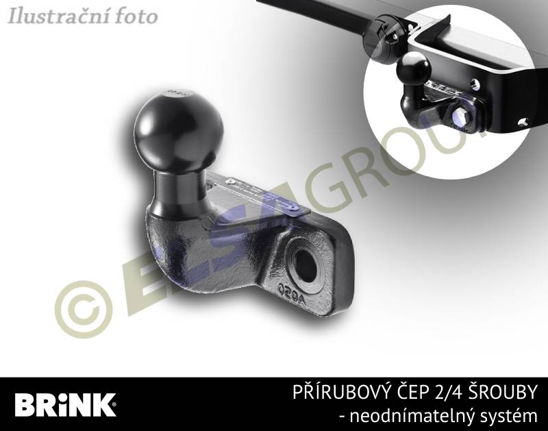 Ťažné zariadenie Renault Kangoo 2013- (II) , přírubový čep 2 šrouby, BRINK