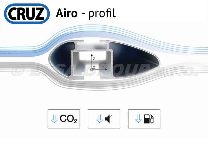 Střešní nosič VW Golf IV 98-03 5dv., CRUZ Airo Fuse Dark