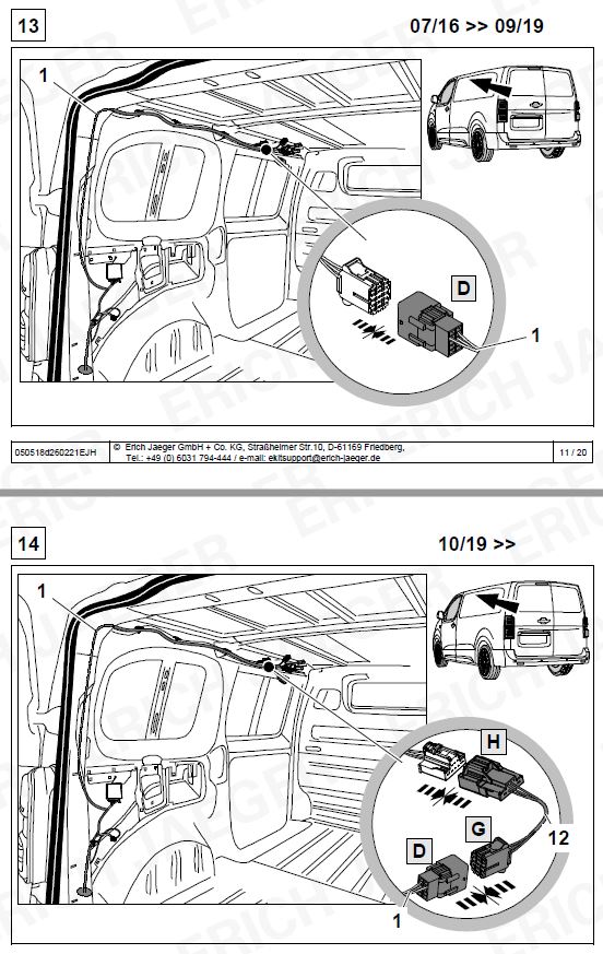 Typová elektroinštalácia Citroen SpaceTourer 2016- , 13pin, Erich Jaeger